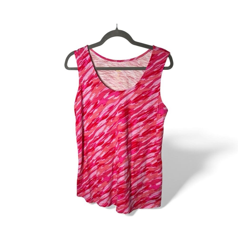Belle by Kim Gravel Pink Camouflage Sleeveless Tank Top M